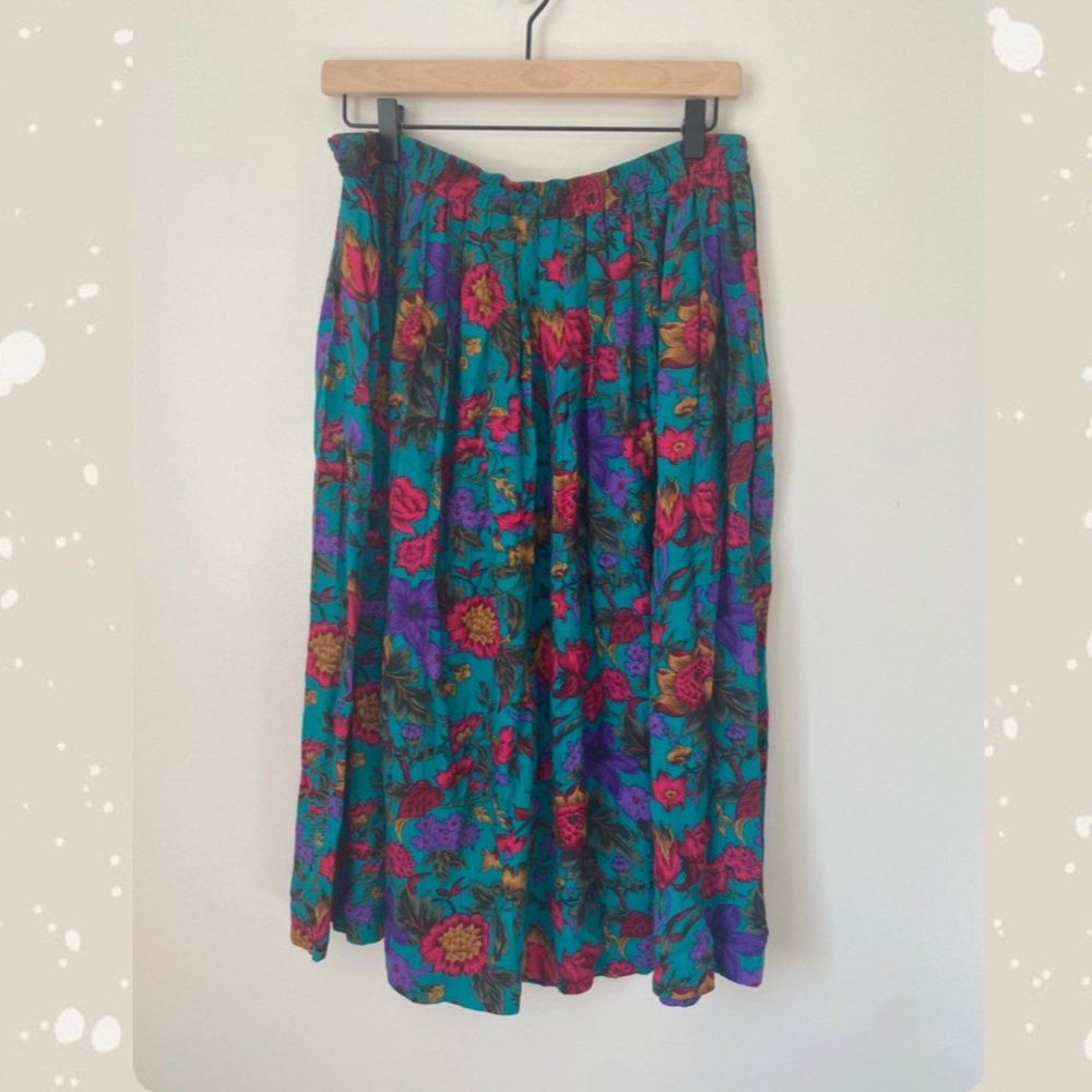 VINTAGE ALFRED DUNNER PLUS SIZE FLORAL SKIRT